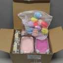 LemonRoad 30 Pcs Mini Suitcase Empty Storage Box and Plush Ball Keychain Candy Luggage Containers Packaging Case for Galentine Bridal Shower Baby Shower Party Favors Travel Gifts (Multicolor)
