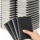 Dynta Spiral Notebooks Memo Pads 3x5 Bulk, 60 Packs Small Pocket Notebooks, Mini Notepads Black Cardboard Cover for Note-taking, Writing, Office, School, Work, College (60 Sheets/120 Pages)