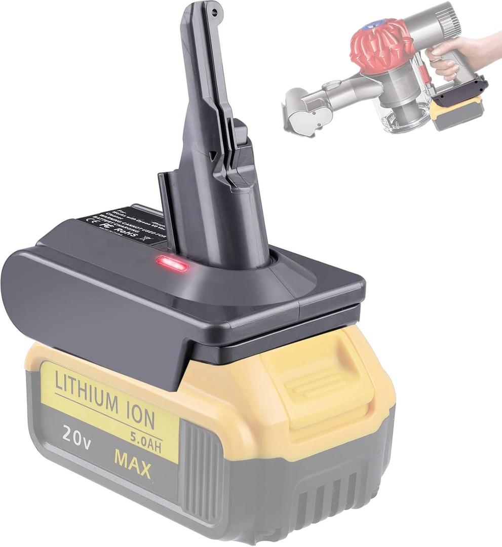 V8 Adapter for Dewalt 20V Lithium Battery Converter to Replace for Dyson V8 Battery, Works with Dyson V8 Series Animal Absolute Vacuum Cleaner Installation Parts(Adapter Not Battery)