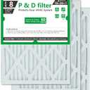 P & D filter 18x20x1 MERV 8 Furnace Air Filter (3-Pack) | High Efficiency HVAC & AC Filter | Fits Standard 18x20x1 Systems | Easy to Install Actual Size: 17 3/4 x 19 3/4 x 7/8 inches