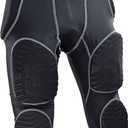 Sports Unlimited 7 Pad Integrated Adult Football Girdle for Men - Flex Thigh Pads - Girdle for Football (Black)