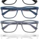 Large Reading Glasses Mens Oversized Wide Readers +1.50 Lightweight Square Magnifying Cheaters Glasses for Men W/Big Head 4 Pack