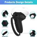 AMZDM Controller Grip for Oculus Quest 2 Accessories Grips Cover for VR Touch Controllers Covers Protector with Non-Slip Thumb Grips 1Pair Black