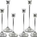 Candlestick Holders Set of 2(6 PCS) with Upgraded Weighted Base, Candle Stick Holders for Wedding Centerpieces, Dinner Party & Home Decor Accents