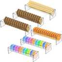 6 Pcs Clear Cracker Tray Rectangular Acrylic Holder Serving Tray Transparent Macaron Food Display Stands Biscuit Serving Dish for Wedding Home Party Charcuterie Board Platter