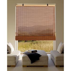 24''W X 72''H Cordless Bamboo Roman Shades, Light Filtering Roll Up Bamboo Matchstick Blinds for Interior Window Home Patio Porch, Yellow Brown