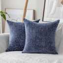 Home Brilliant Navy Throw Pillows Covers for Living Room Set of 2 Large Cushion Covers for Sofa Bed Couch, Dark Blue (26" x 26" (Pack of 2))