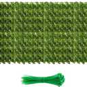 240x40 Inch Artificial Ivy Privacy Fence Screen, Faux Fencing Artificial Hedge, Green, Plastic, Garden Style