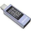 YOJOCK USB C Tester Power Meter 4-30V 0-12A Digital Multimeter, Type C Voltage and Current Tester Meter, Power Bank Capacity, Working Time Ammeter Voltmeter USB Cable Charger Detector (Updated Version)