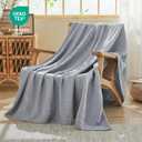 EMME Cotton Muslin Large Throw Blanket Couch Breathable Gauze Blanket Soft Lightweight Bed Blankets Adults (Dusty Blue, 50"x70")