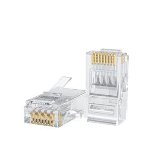 CableCreation RJ45 Connectors, 74-Pack Cat6 Connector, Cat6/Cat5 8P8C Modular Plug Ends with Relief Boots for Solid Wire and Standard Cable, Transparent