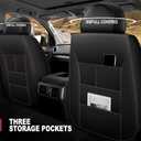 AOMSAZTO Seat Covers Custom Fit for 2014-2021 Toyota Tundra Crewmax Double Cab Breathable Leather Truck Car Front Seat Covers Front Seats #68 Black, Tundra(2014-2021)