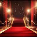 Red Carpet Backdrop 10x8ft Fabric Award Ceremony Banner Fashion Show Backdrop VIP Movie Night Party Decor Red Carpet Birthday Banner Graduation Senior Photos
