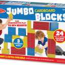 Melissa & Doug Deluxe Jumbo Cardboard Blocks (24 Pieces) - FSC Certified, 18.9 x 12.6 x 3.75