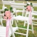 Lvydec 2 Pack Artificial Peony Flower Garland - 6ft Silk Peony Pink Flower Garland for Wedding Party Table Decoration (2, Pink)