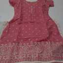 Pink Floral Dress with White/Pink Light Pants 40