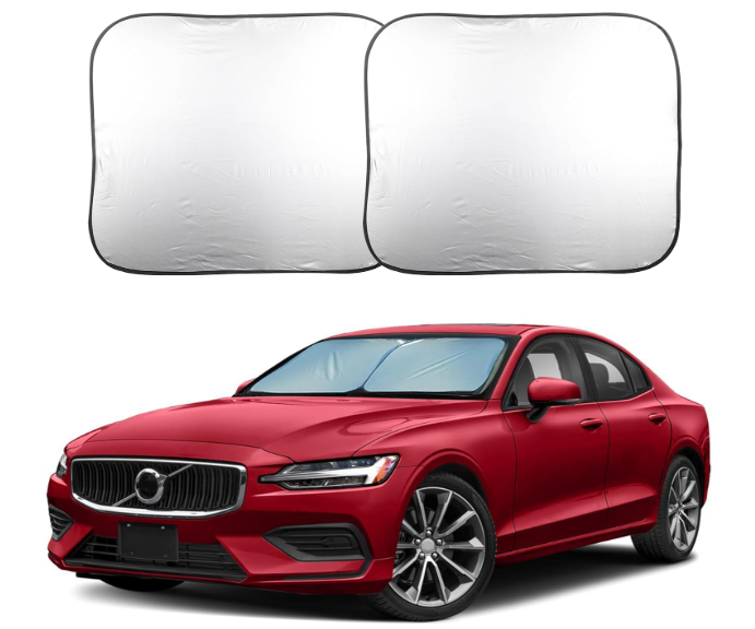 EcoNour 2 Piece Foldable Car Windshield Sun Shade, UV & Heat Protection (Medium)