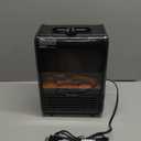 Comfort Zone Electric Mini Fireplace Space Heater with Realistic 3D Flame, Stay-Cool Body, Carry Handle, Overheat Sensor, and Safety Tip-Over Switch, Ideal for Home, Bedroom, & Office, 1,200W, CZFP1BK (Black)