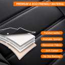 MINGBRON Black Car Seat Cover with Lumbar Support, Car Seat Protector Waterproof, Nappa Leather Car Seat Cushion, Car Seat Covers Front Seats and Back Fit for Most Cars