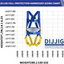 DIJJIG Universal Full Body Fall Protection Safety Harness with Dorsal D-Ring and Mating Buckle Legsroofing harness construction harness ANSI/ASSP Compliant,internal Shock Absorbing landyard&Hook