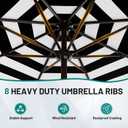AreShark 9 FT Patio Umbrella for Outdoor, Outdoor Table Umbrella with Push Button Tilt and Crank, Outdoor Patio Umbrellas with 8 Sturdy Ribs for Market, Garden, Pool (Black & White Stripe)