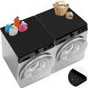 2 PCS Washer and Dryer Top Protector Mat, 27''x 27'' Silicone Washer and Dryer Covers for Top,Non Slip Heavy Duty Washing Machine Cover Protector Top Load for Laundry and Kitchen, Black