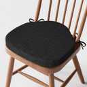 Windsor Chair Cushions for Dining Chairs 1 Pack Non Slip Kitchen Seat Cushion with Ties and Washable Covers Indoor Comfortable Seat Pad with Thick Foam 16.5" x 15.5" x 2" Black