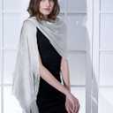 MissShorthair Women's Sparkle Shawls and Wraps for Party Dresses (Silver)