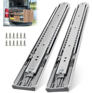 Thickened 200Lbs Soft Close Heavy Duty Drawer Slides 1 Pair 22 Inch Full Extension Ball Bearing Self Slow Closing Rails Kitchen Cabinet Tool Box Runners Tracks Glides (1/2" Thick, 22" L)