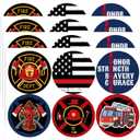 Honoson 360 Pcs Assorted Firefighter Sticker Sheet Pack 1.5 Inch Sheet Fighter Stickers Fireman EMT USA Fire Theme Event Supplies Fire Safety Party Favors Decoration Holiday Gifts