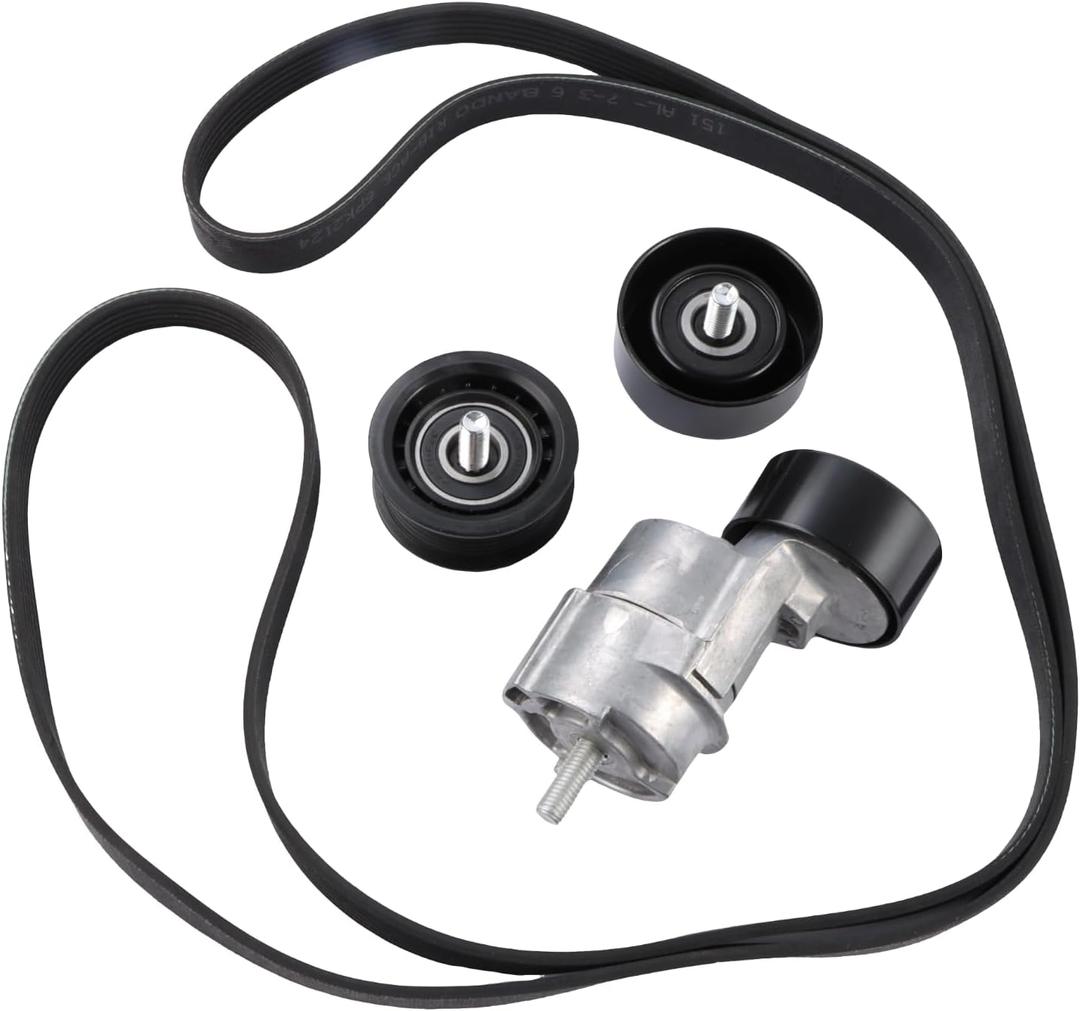 25281-25000 Belt Tensioner Idler Pulley Fits for 11-14 Hyundai Sonata/Tucson, 10-15 Kia Optima/Sorento 2.4L Replace OE 25212-2G760 25287-25110 25288-25001