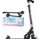 BELEEV V2 Scooters for Kids with Light-Up Wheels & Stem & Deck, 2 Wheel Folding Scooter for Girls Boys, 3 Adjustable Height, Non-Slip Pattern Deck, Lightweight Kick Scooter for Children Ages 3-12