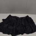 Pinup Fashion High Waisted Swim Skirt - Women Ruched Ruffle Bathing Suit Bottom Skorts with Built-in Shorts (Medium, Black)