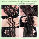 Eerya Long Curly Braiding Hair 18 Inch 2 Packs Ocean Wave Crochet Hair for Black Women Deep Wave Braiding Hair for Boho Braids(18inch,#1)