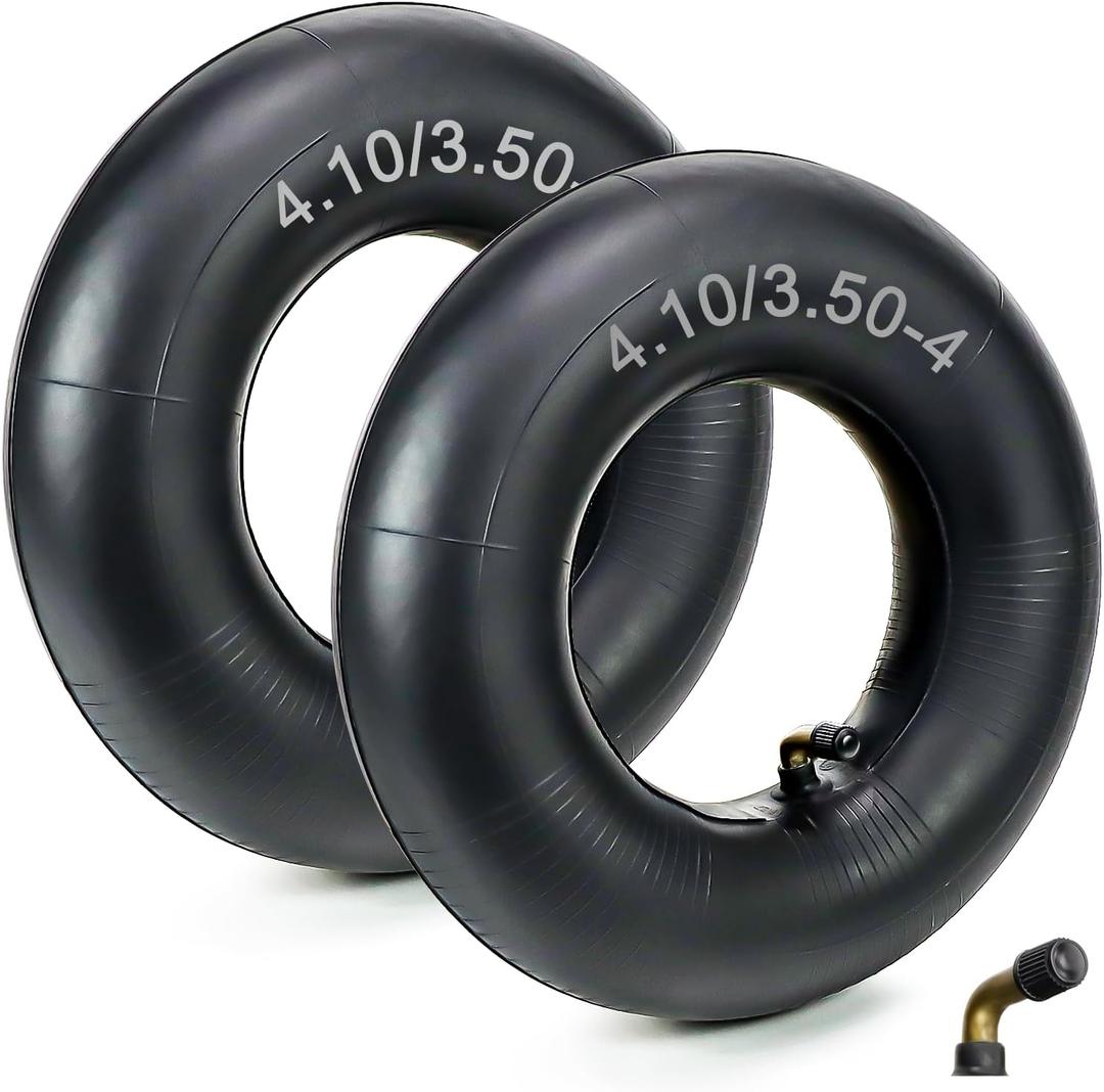 4.10/3.50-4" Inner Tubes with TR87 Bent Valve Stem (2-Pack) by Cenipar Heavy Duty Replacement Inner Tube for Wheelbarrow tire 4",Trunk, Tractor, Garden Carts,Golf Cart, Mowers and More