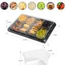 Pack of 3 Snackle Box Container, Portable Snack Box, 8 Compartment Snack Tray with Lid, Divided Serving Tray with Lid and Clear Divided Snack Containers with Lids for Fruit Candy Nuts Veggie