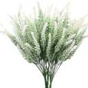 Artificial Flowers 6 Bundles Lavender Bouquet for Wedding Home Office Decoration - White