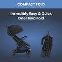 Delta Children Icon Ultra Compact Lightweight Everyday & Travel Stroller - One-Hand Fold - Only 15.6 Pounds - Fits in Overhead Compartments - Greenguard Gold Certified - Multi-Position Recline,Black