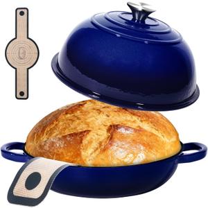 6QT Enameled Cast Iron Dutch Oven For Sourdough Bread Baking