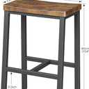 Homeiju Bar Stools, Counter Height Bar Stools Set of 2, 23.6 Inch Saddle Stools with Footrests, Industrial Kitchen Counter Seat for Dining Room, Kitchen, Counter, Rustic Brown, 23.6 inches x 9.1 inches x 9.1 inches
