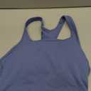 CRZ YOGA Butterluxe Womens Y-Back Racerback Longline Sports Bra - Padded Scoop Neck Workout Crop Tank Top with Built in Pads Oasis Blue Small