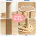 Made4Pets Cat Scratching Post, Cat Self Groomer for Indoor Cats, Cloud Soft Perch for Rest, 17.5" Tall Natural Sisal Scratcher Cat Grooming Interactive Ball Track Toys for Small Cats Kittens