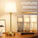 Cordless Table Lamp Rechargeable Gold - 1 Pack Brass 4000mAh Battery Operated Lamp for Decor, 3000K Stepless Dimming Touch Control Wireless Lamp for Bedroom, Dining Table, Counter, Living Room