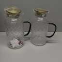 Buaic Glass Pitcher with Lid, 2 PACK 68 oz/2 Liter Vintage Water Pitcher, Clear Borosilicate Glass Water Carafe for Cold Brew, Coffee, Lemonade, Iced Sun Tea,Beverage, Milk, Heat Resistant