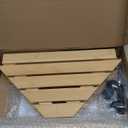 MISSEND Shower Foot Rest 13 in, Bamboo Shower Stool for Shaving Legs,Corner Bath Shower Bench with Starage Shelf for Inside Small Shower Spaces