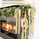 Artmag 12 Pcs Velvet Christmas Large Swag Bows 23.6x15.7 Inch Rustic Staircase Wreath Fireplace Vintage Bows for Christmas Tree Topper Holiday Indoor Outdoor Decor (Beige)