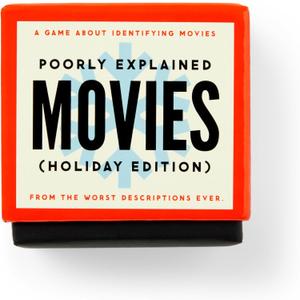 Brass Monkey Poorly Explained Movies  Holiday Edition Party Game with 125 Cards Featuring Uniquely Terrible Descriptions of Movies, Suitable for 2-8 Players