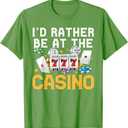 Funny Casino Gambling Art Men Women Las Vegas Slot Machine T-Shirt (Small, Green)