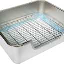 Stainless Steel Sifting Litter Box for Rabbit (L)