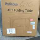 Byliable Folding Table 4 Foot Portable Heavy Duty Plastic Fold-in-Half Utility Table Small Indoor Outdoor Adjustable Height Folding with Carrying Handle, Camping and Party,White | Portable, Heavy Duty, Fold-in-Half, Indoor Outdoor, Adjustable Height, Folding